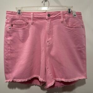 NEW Judy Blue Pink Mid Rise Jean Shorts 3XL